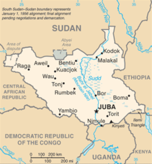 South Sudan CIA WFB Map